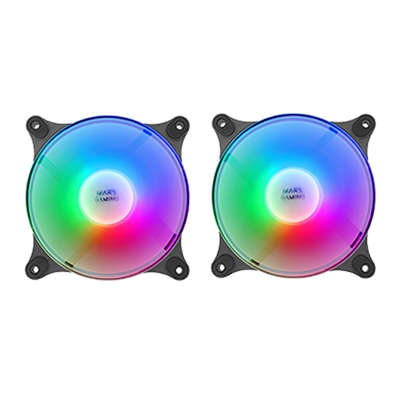 MARS GAMING MFDUO 12CM 2XFANRGB Ult silent Black